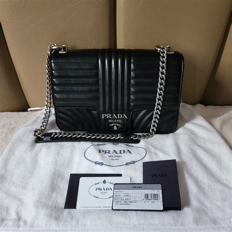 prada diagramme large quilted leather chain shoulder bag